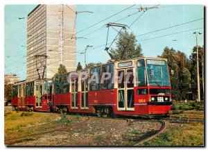 Postcard New Modern trams Warsaw 09/76