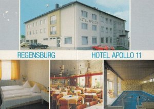 Regensburg Germany Hotel Apollo 11 Map Postcard