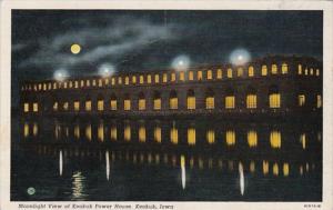 Iowa Keokuk Moonlight View Of Keokuk Power House Curteich