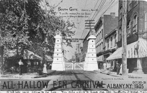 J33/ Halloween Postcard Holiday Greetings c1910 Albany New York Carnival 187