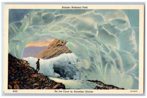Seattle Washington WA Postcard Rainier National Park Ice Cave Paradise Glacier