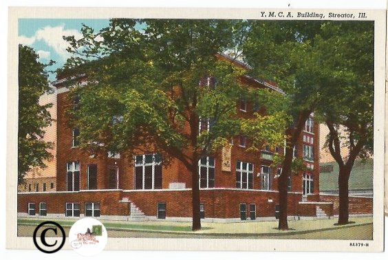 Vintage Linen Postcard. Y.M.C.A. Building Streator Illinois Historic Building