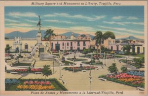 Postcard Military Square and Monument to Liberty Trujillo Peru