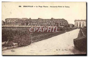 Old Postcard Deauville La Plage Fleurie Normandy Hotel and Casino