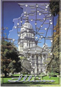 State of Illinois Map Card  4 by 6