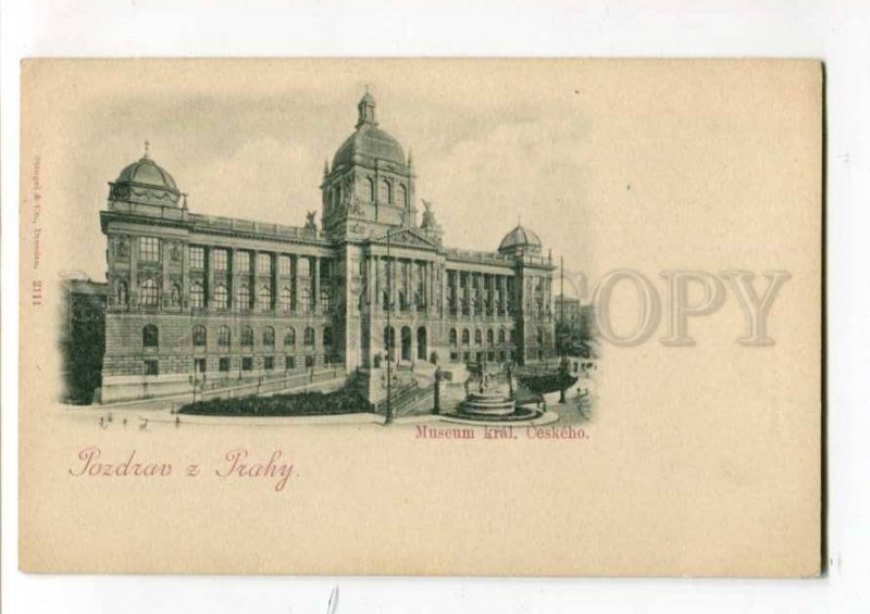 289350 Czechoslovakia PRAGUE Greetings PRAHA museum Vintage Stengel postcard