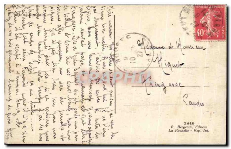 Postcard Old Pond Landes