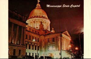 Mississippi Jackson State Capitol Building At Night