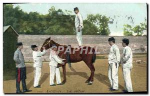 Old Postcard Horse Riding Equestrian Vaulting Army Artillery