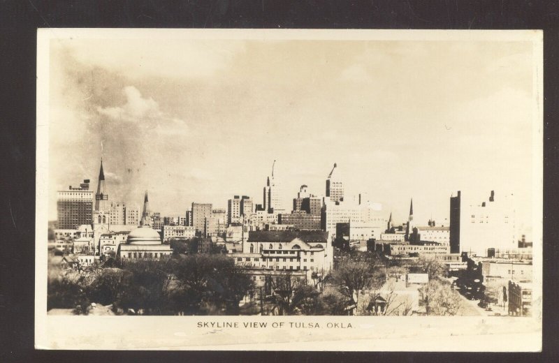 RPPC TULSA OKLAHOMA SKYLINE VIEW VINTAGE REAL PHOTO POSTCARD