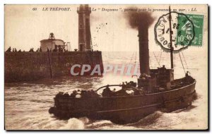 Old Postcard Treport Duquesne leaving for the seafront