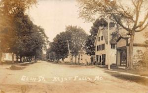 1909 Kezar Falls ME Elm Street Store Gasoline Real Photo Postcard