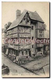 Postcard Bayeux Old house in the Rue Saint Martin
