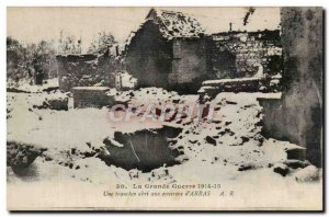 Old Postcard The Great War One shelter Tranche area of ​​& # 39Arras Army