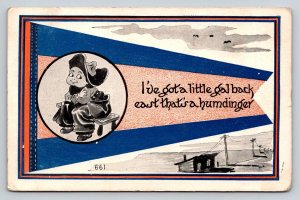 1914  Dutch Kid Flag   Romance Couple  Postcard