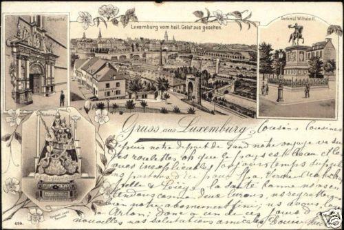 luxemburg, LUXEMBOURG, Panorama, Multiview (1896) Litho