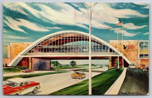 Artist Conception~Vinita Oklahoma~Glass House Restaurant On Turnpike~Vintage PC