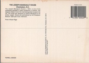 Joseph Manigaylt Antebellum Home Charleston SC Continental Postcard