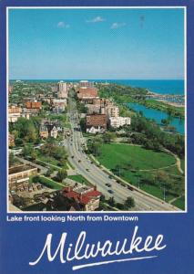 Wisconsin Milwaukee Aerial View Lake Front Looking North From Downtown