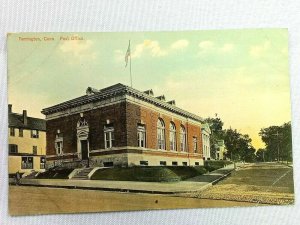 Vintage Postcard 1910's Post Office Torrington CT Connecticut