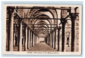c1910 Hallway, The Interior of the Mosque Ambrou Cairo Egypt Unposted Postcard