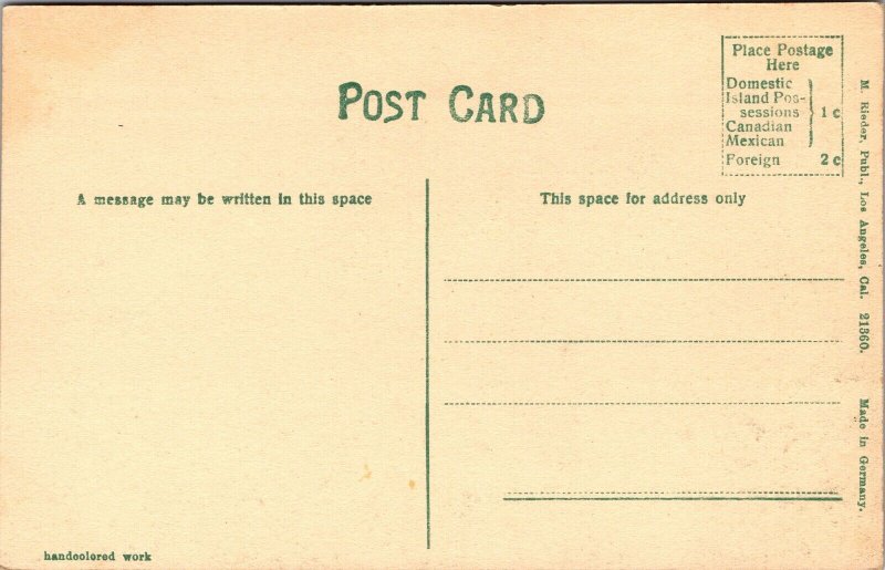 Hand Colored Postcard Mouth of Mammoth Cave in La Jolla, San Diego, California