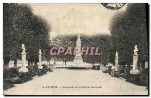 Postcard Old St Maixent Monument of National Defense Army