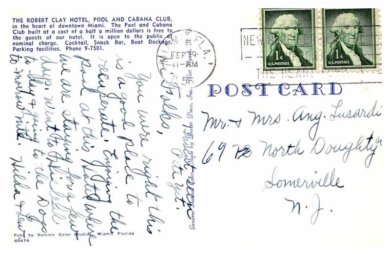 Postcard SWIMMING POOL SCENE Miami Florida FL AR0035