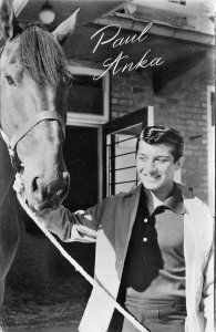 Postcard RPPC 1960s Paul Anka Music star horse TP24-4198
