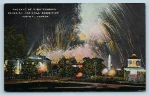 Postcard Canada Ontario Toronto Pyrotechnics Fireworks Canadian Exhibition Q12