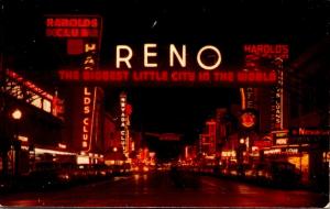 Nevada Reno The Reno Arch At Night