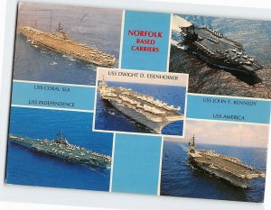Postcard Norfolk Based Carriers, Norfolk, Virignia
