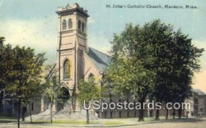 St John's Catholic Church - Mankato, Minnesota MN Postcard