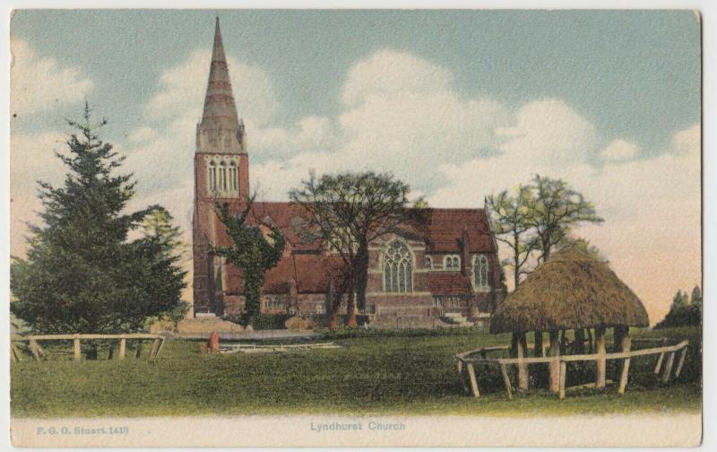 Hampshire; Lyndhurst Church PPC By FGO Stuart, 1912 PMK 