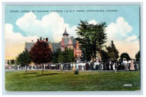 c1910 Grand Lodge of Indiana Visiting IOOF Home Greensburg Indiana IN Postcard