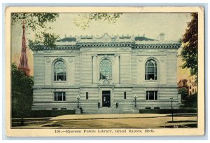 1908 Ryerson Public Exterior Roadside Grand Rapids Michigan MI Posted Postcard