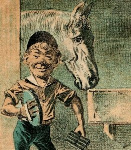 1880s Union Package Dyes Comical Boy & Horse Irish Mollie P98