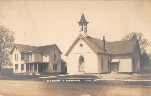 Derby Ohio ME Church and Parsonage Real Photo Postcard AA13021