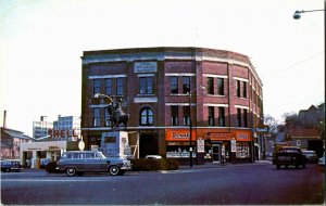 Lafayette Square Shell Gas, Rexall Drug Haverhill MA Vintage Postcard J23