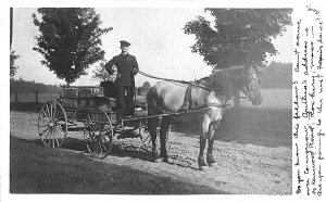 West Northfield MA Horse & Delivery Wagon in 1905 RPPC Postcard