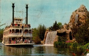 Disneyland Mark Twain Steamboat Passing Cascade Peak 1970