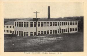 Ashaway Rhode Island~Wolff Worsted Mills~Smoke Stack in Back~c1940s Postcard