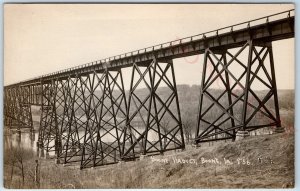 c1910s Boone, IA Viaduct RPPC Railway Steel Bridge Lainson Gift Postcard A103