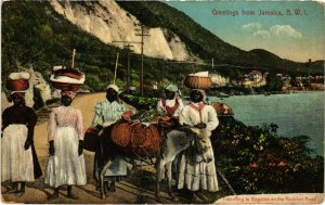 PC CPA JAMAICA,TRAVELLIN TO KINGSTON ON THE ROCKFORT ROAD, Postcard (b21556)