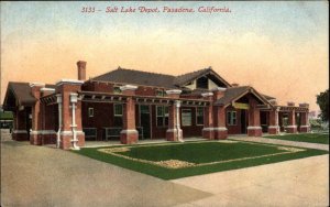 Pasadena California CA Train Station Depot c1910s Postcard