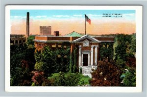 Aurora IL, Historic 1904 Carnegie Public Library, Vintage Illinois Postcard 