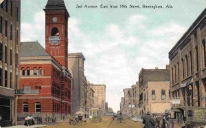 2nd Avenue East from 18th Street Birmingham Alabama 1914 postcard