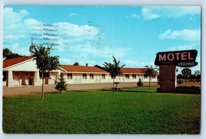 Cameron Wisconsin WI Postcard Motel Viking Exterior Roadside Scene 1951 Signage