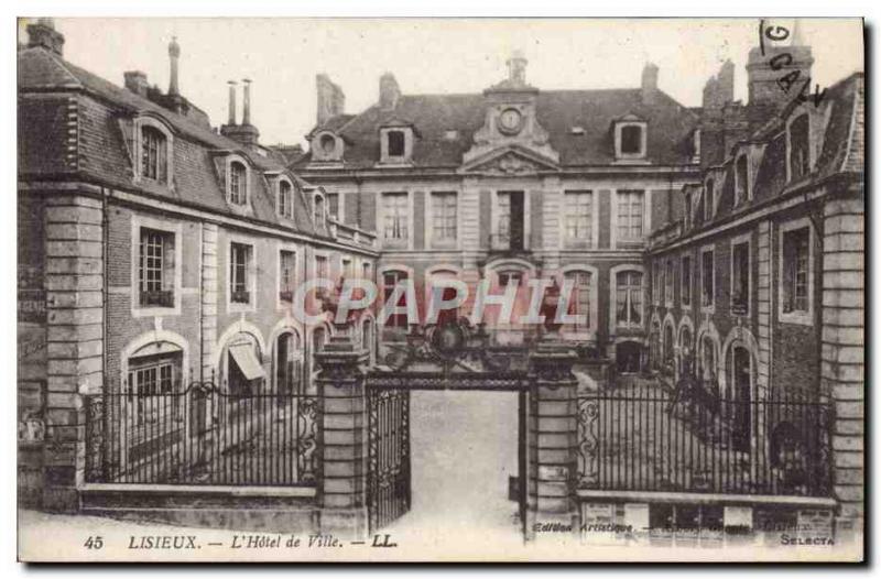 Old Postcard Lisieux L & # 39Hotel Town