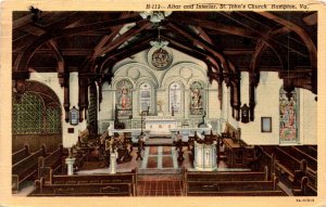 Vintage postcard of St. John's Church interior